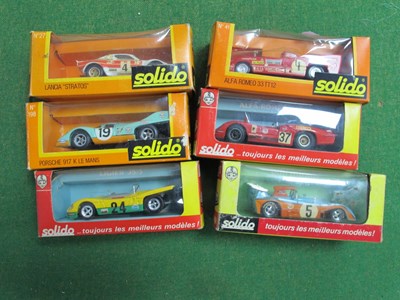 Lot 676 - Six 1:43 Scale Diecast Model Cars by Solido to...