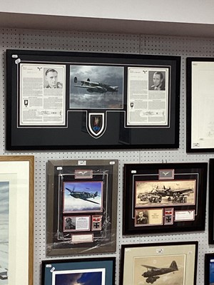 Lot 317 - WWII German Luftwaffe framed prints, text,...