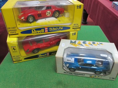 Lot 651 - Three Diecast Model Cars Comprising of Revell -...