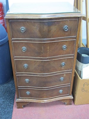 Lot 1565 - A XX Century Walnut Serpentine Shaped Chest of...