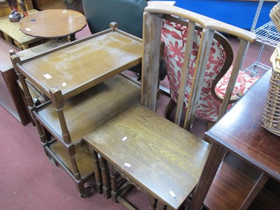 Lot 1567 - Oak Nest of Tables; together with a three-tier...