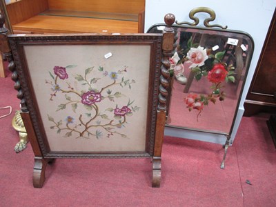 Lot 1603 - An Early XX Century Oak Firescreen, with...