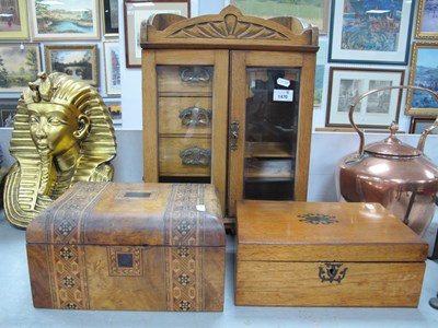 Lot 1470 - An Early XX Century Oak Smokers Cabinet, with...