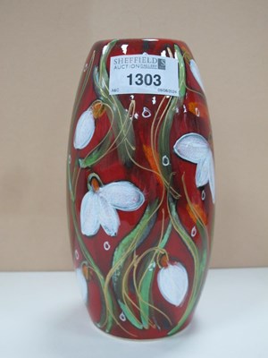 Lot 1303 - Anita Harris 'Ruby Snowdrop' Skittle Vase,...