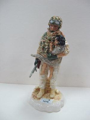 Lot 1276 - Peggy Davies Figure 'In the Arms of a Hero',...