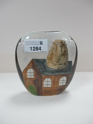 Lot 1284 - Burslem Pottery 'In the Potteries' Purse Vase...