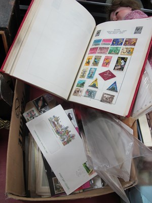 Lot 1068 - Stamps; A world sorter box of stamps in albums,...