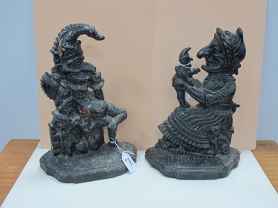 Lot 1454 - XIX Century Cast iron Doorstops 'Punch' and...