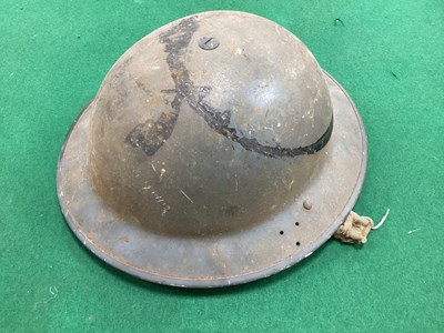 Lot 427 - WWII British Brodie Helmet with Liner and Chin...