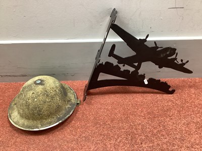 Lot 519 - WWII British Brodie Helmet with Liner and...