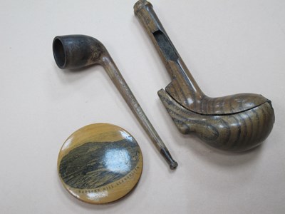 Lot 1345 - Treen Smokers Pipe stamped 'Makenzie,...