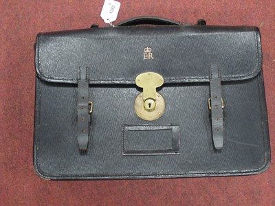 Lot 1382 - Civil Service Government Leather Briefcase,...