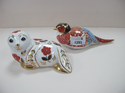 Lot 1293 - Royal Crown Derby Paperweights - Seal and...