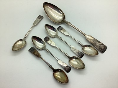 Lot 8 - A Set of Six Finnish Fiddle and Shell Pattern...