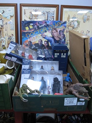 Lot 1045 - Doctor Who toys and games to include five...