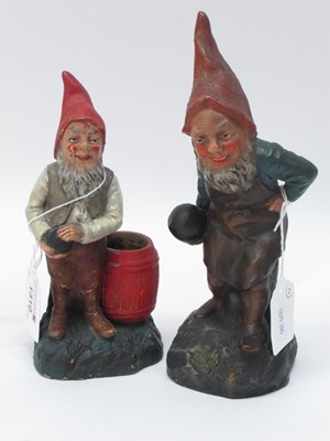 Lot 1310 - Two Late XIX Century Terracotta Gnomes,...