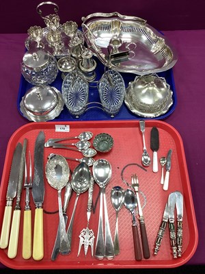 Lot 170 - Assorted Plated Ware, including swing handled...