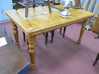 Lot 1585 - Pine Extending Kitchen Table, with a moulded...