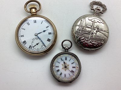 Lot 218 - A Gold Plated Cased Openface Pocket Watch, the...