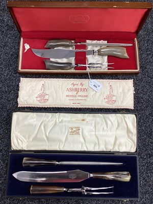 Lot 804 - Ashberry (Sheffield) Three Piece Carving Set,...