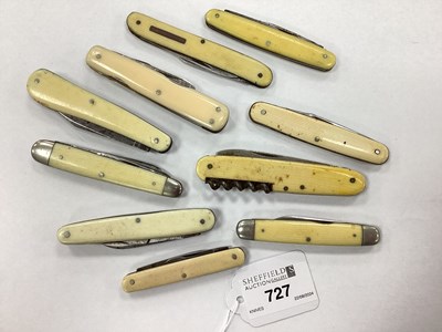 Lot 727 - A Collection of Assorted Penknives. (10)