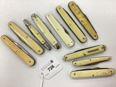 Lot 726 - A Collection of Assorted Penknives. (10)