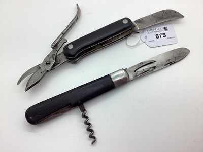 Lot 875 - Single Blade Folding Pruning Knife and...