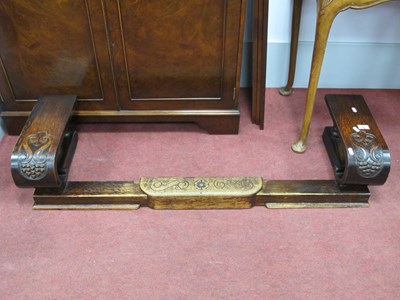 Lot 1606 - 1930s Oak Extending Fender, with shaped ends,...