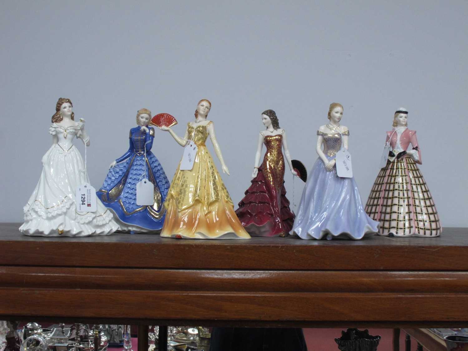 Lot 1294 - Six Royal Worcester Figurines, Just For You,...