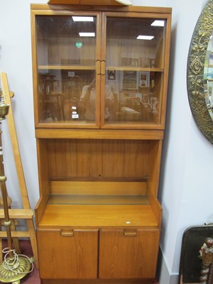 Lot 1601 - Teak Lounge Display Unit, with upper glazed...