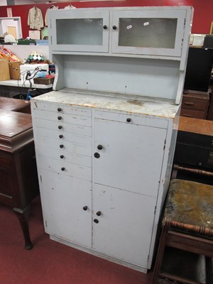 Lot 1576 - Grey Painted Dentist Cabinet, with frosted...