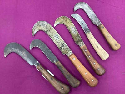 Lot 767 - Bill Hooks and Other Single Blade Knives,...