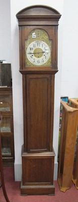 Lot 1692 - 1930's Oak Longcase Clock, with arched top,...