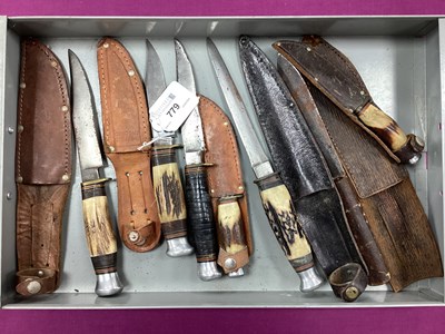 Lot 779 - Hunting and Other Knives, (rust).