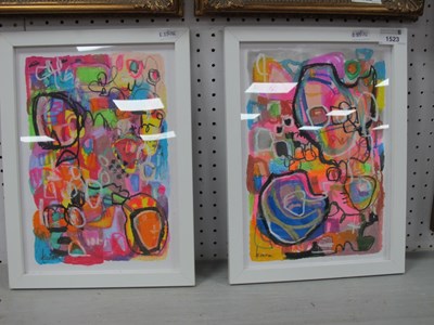 Lot 1523 - keena Patel, 'Abstract 121' and '122', mixed...