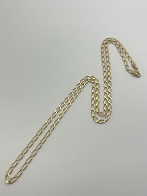 Lot 80 - A 9ct Gold Flat Curb Link Necklace, 50cm long...