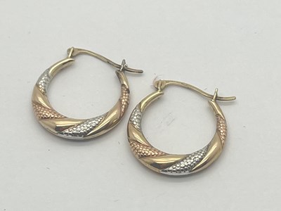 Lot 93 - A Pair of 9ct Gold Creole Hoop Earrings, of...