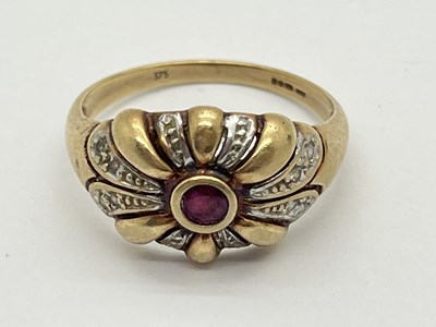 Lot 58 - A 9ct Gold Stone Set Dress Ring, of two-tone...