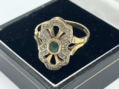 Lot 64 - A 9ct Gold Art Deco Style Cluster Ring, the...