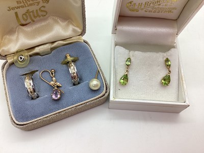 Lot 111 - A Pair of Stone Set Earrings, of graduated...