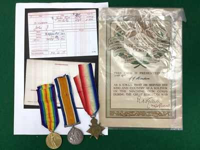 Lot 554 - WWI British Medal Trio Yorkshire Regiment,...