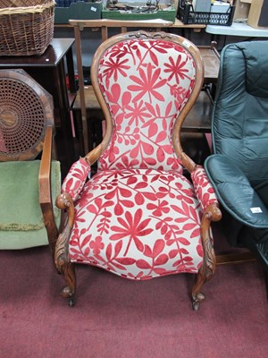 Lot 1581 - Mid XIX Century Walnut Armchair, with carved...