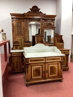 Lot 1465 - A XIX Century Walnut Five Piece Bedroom Suite,...