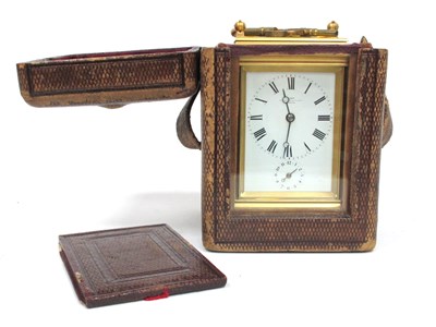 Lot 1440 - A Late XIX Century Gilt Brass Carriage Clock,...