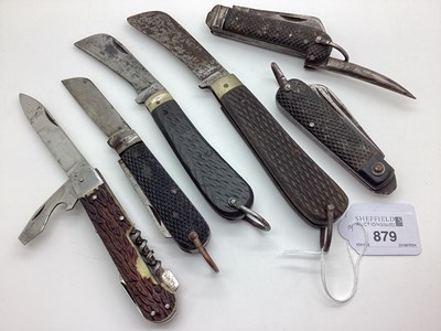 Lot 879 - Pruning and Other Folding Knives, (rust). (6)