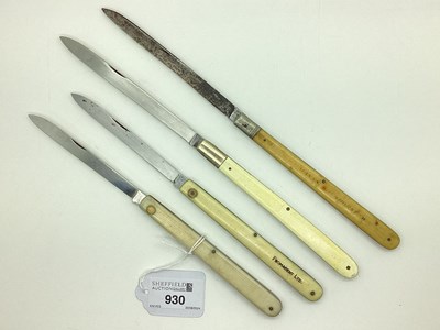 Lot 930 - Single Blade Folding Melon Knives, including...