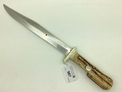 Lot 987 - Stan Shaw (Sheffield) Folding Bowie Knife,...