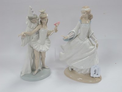 Lot 1274 - Lladro Clown and Ballet Dancer Group '4882',...