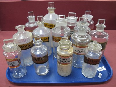 Lot 1469 - Chemists Laboratory Glass Bottles, with Latin...