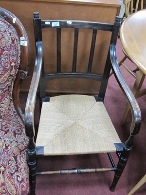 Lot 1623 - Early XX Century Open Elbow Chair, with rail...